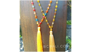 mix color ceramic beads necklace tassels 
